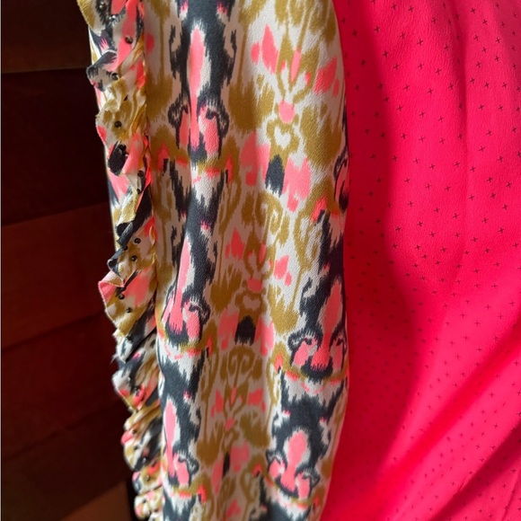 Masion Scotch Vibrant Pink Women's Jacket with Patterned Sleeves - Picture 3 of 5